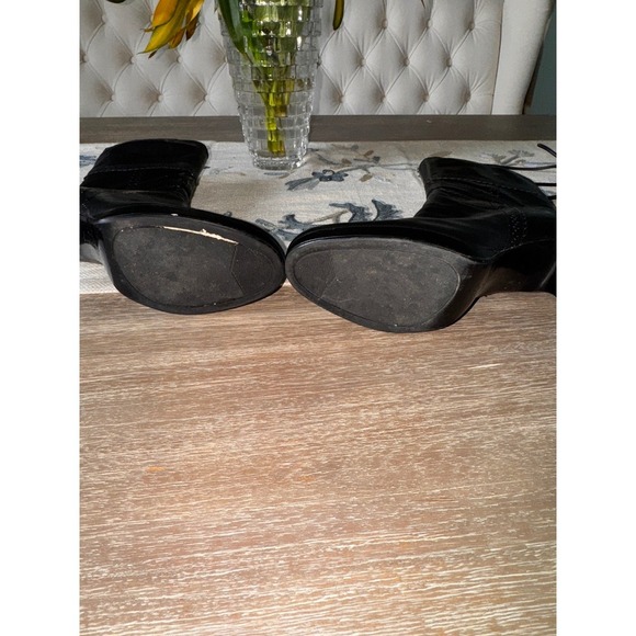 Bandolino Black Leather Heeled Ankle Boots‎ Size 7M Dressy Party Career - Picture 7 of 7